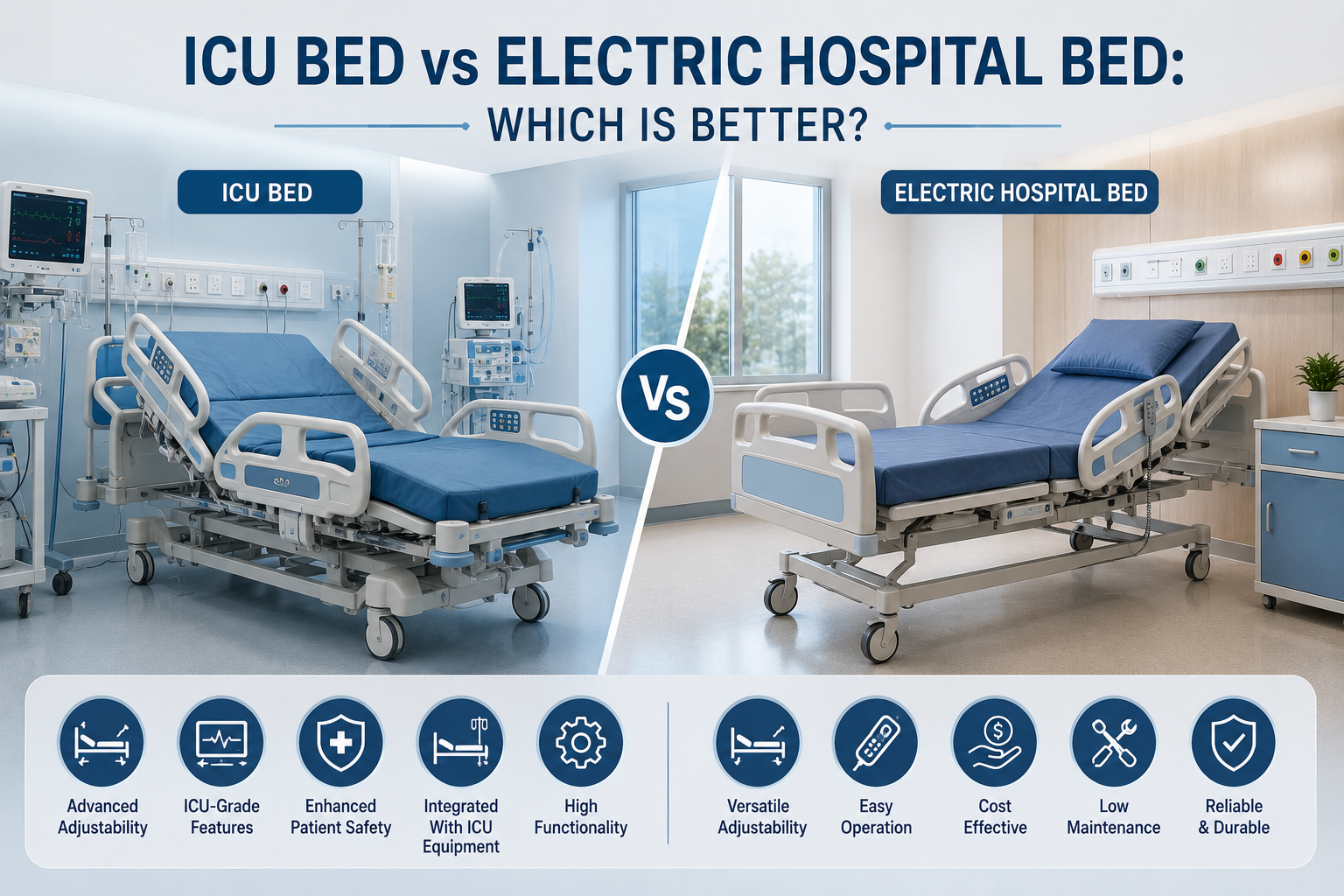 ICU bed vs electric hospital bed
